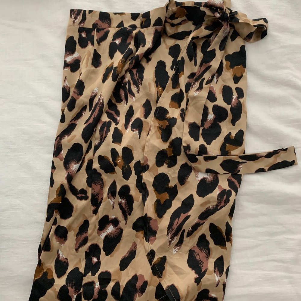 Boohoo Tie Midi Skirt